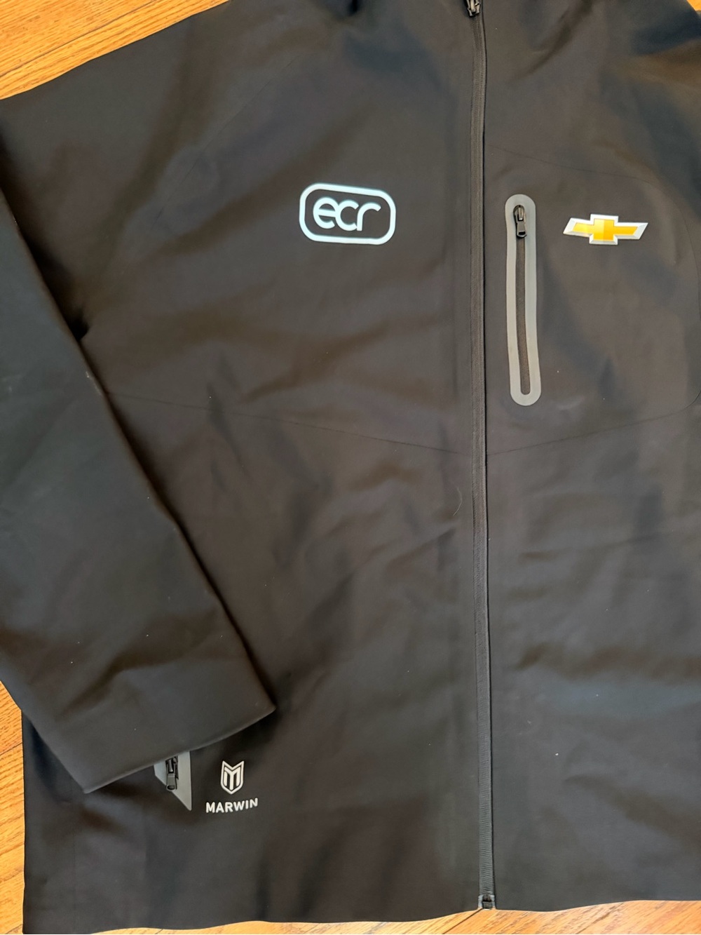 Marwin Sports Chevrolet ECR Hooded Softshell Jacket Black 3XL Waterproof - Picture 2 of 3